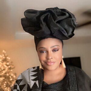 Giant Rose Metallic Aso-oke AUTO GELE Made in Nigeria